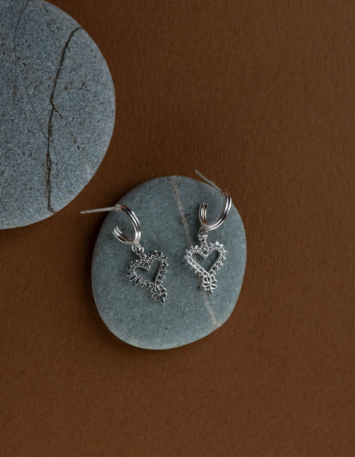 Mini Gypsy Heart Earrings - Sterling Silver