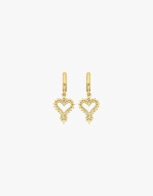 Mini Gypsy Heart Earrings - 22K Gold Vermeil