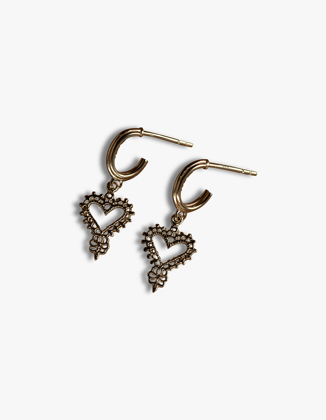 Mini Gypsy Heart Earrings - 22K Gold Vermeil