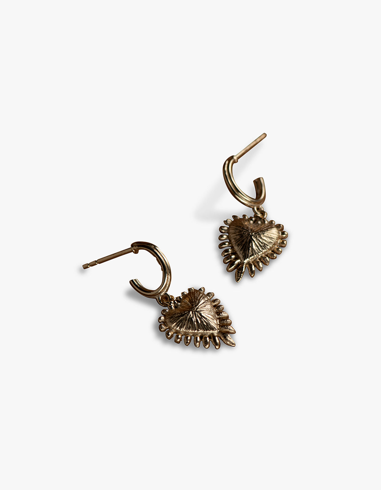 Mini Heart Ray Earrings - 22K Gold Vermeil