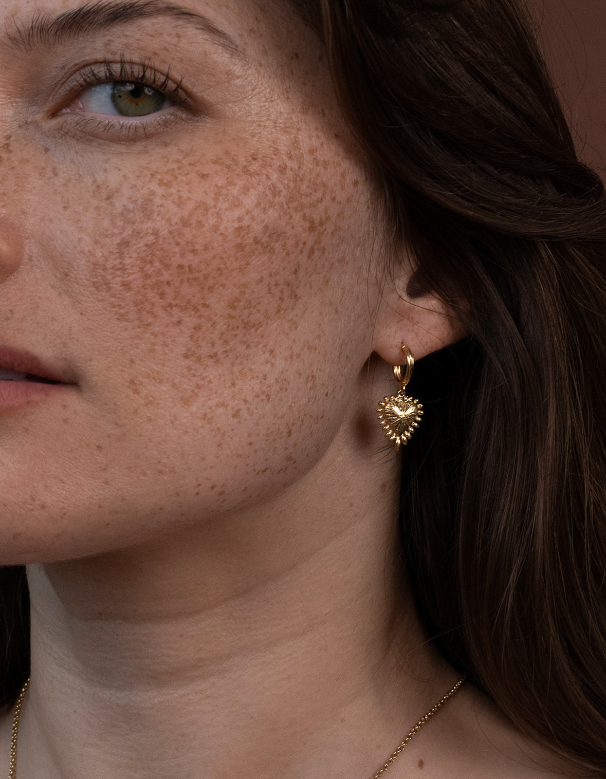 Mini Heart Ray Earrings - 22K Gold Vermeil