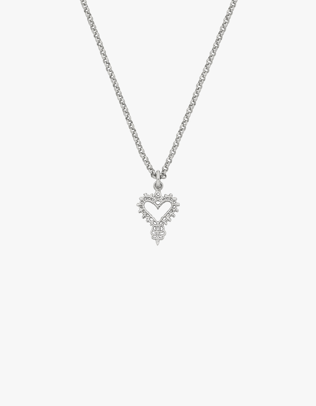 Mini Gypsy Heart Necklace - Sterling Silver