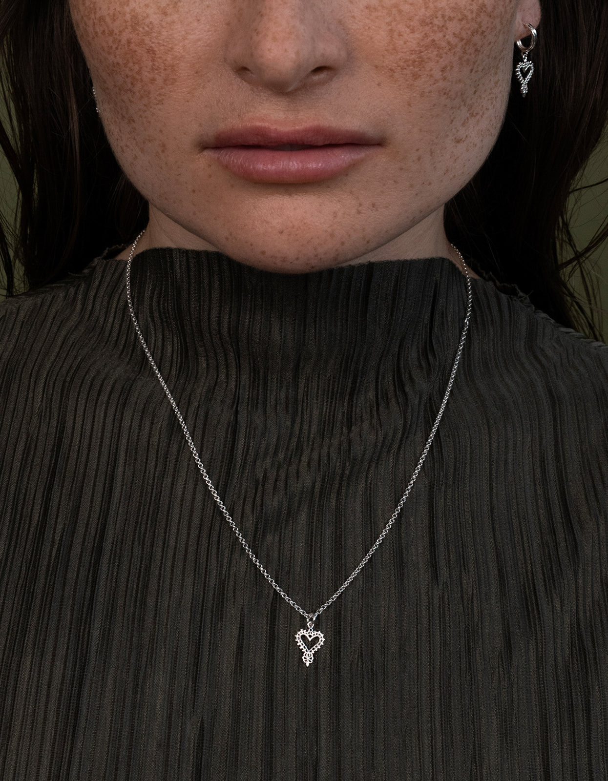 Mini Gypsy Heart Necklace - Sterling Silver