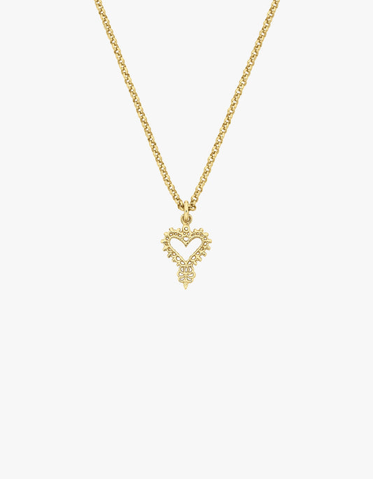 Mini Gypsy Heart Necklace - 22K Gold Vermeil