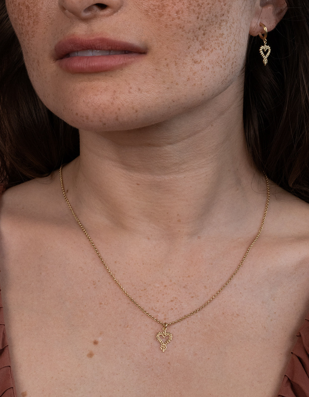 Mini Gypsy Heart Necklace - 22K Gold Vermeil
