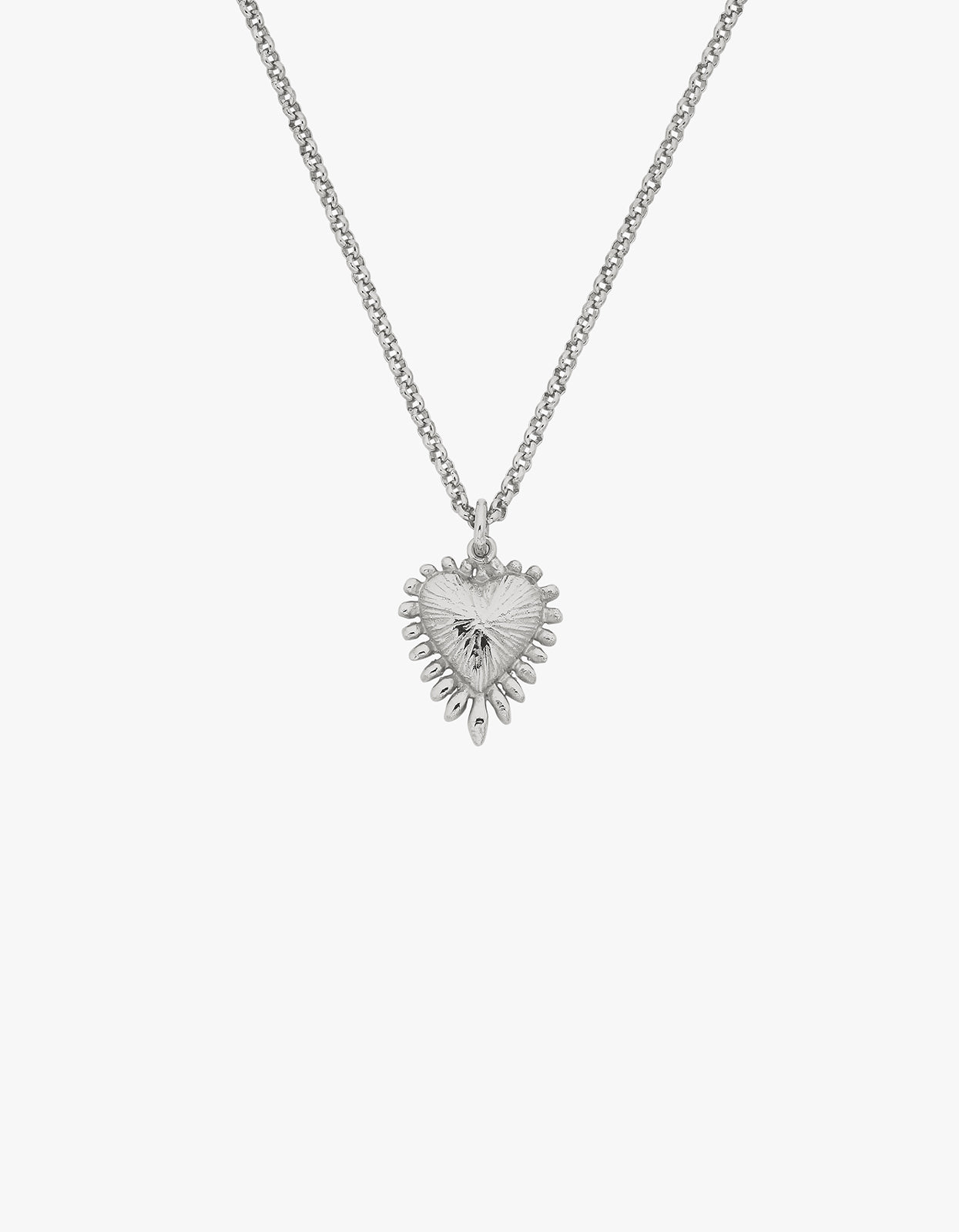 Mini Heart Ray Necklace - Sterling Silver