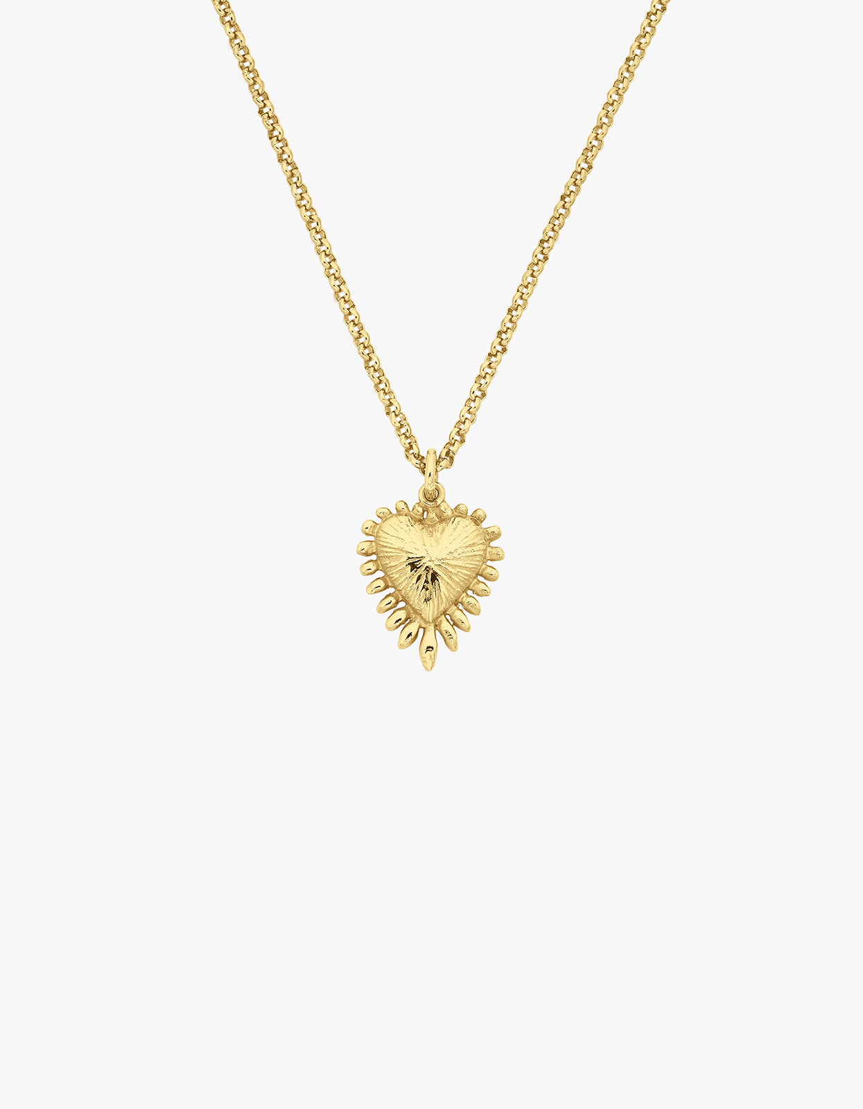 Mini Heart Ray Necklace - 22K Gold Vermeil