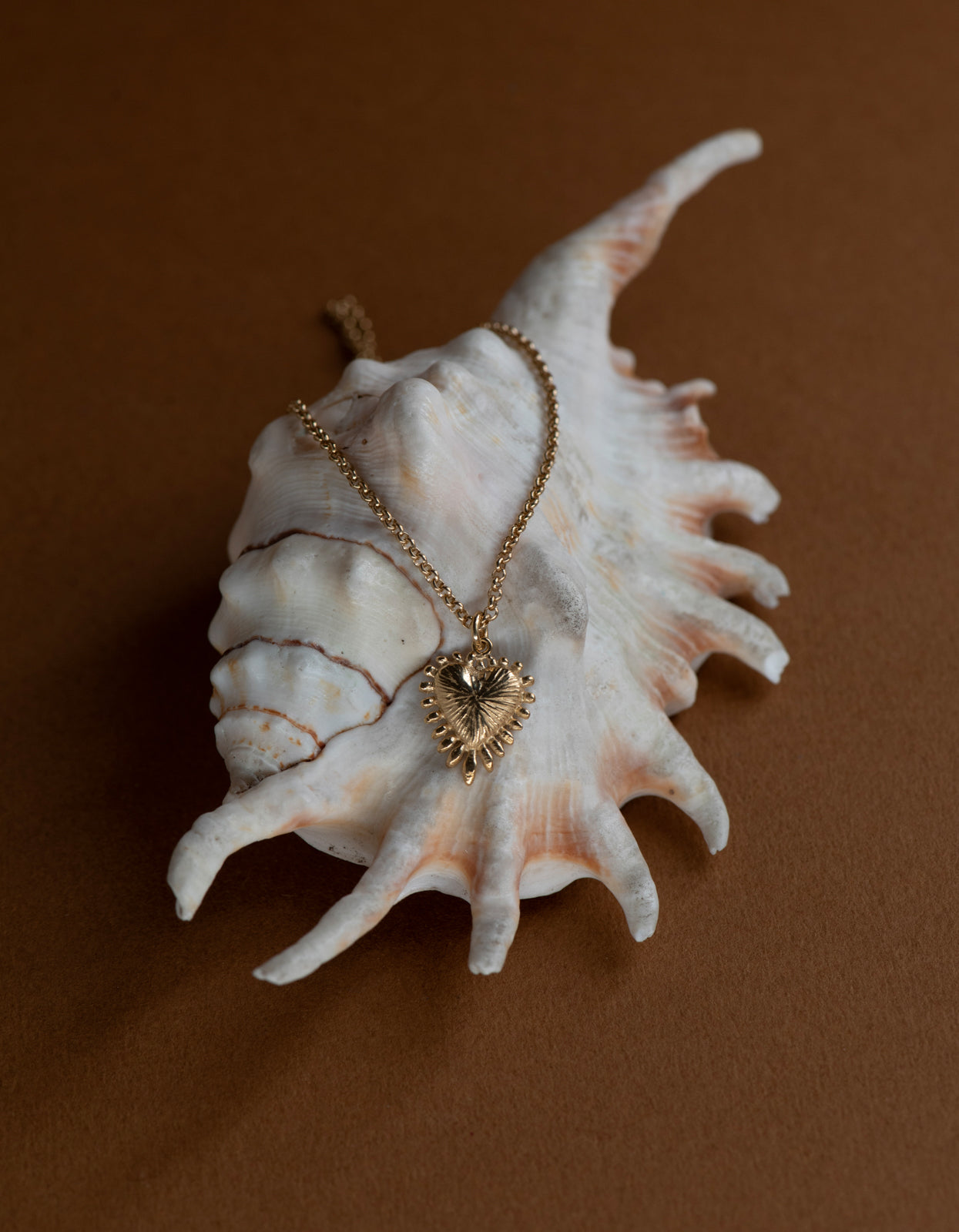 Mini Heart Ray Necklace - 22K Gold Vermeil