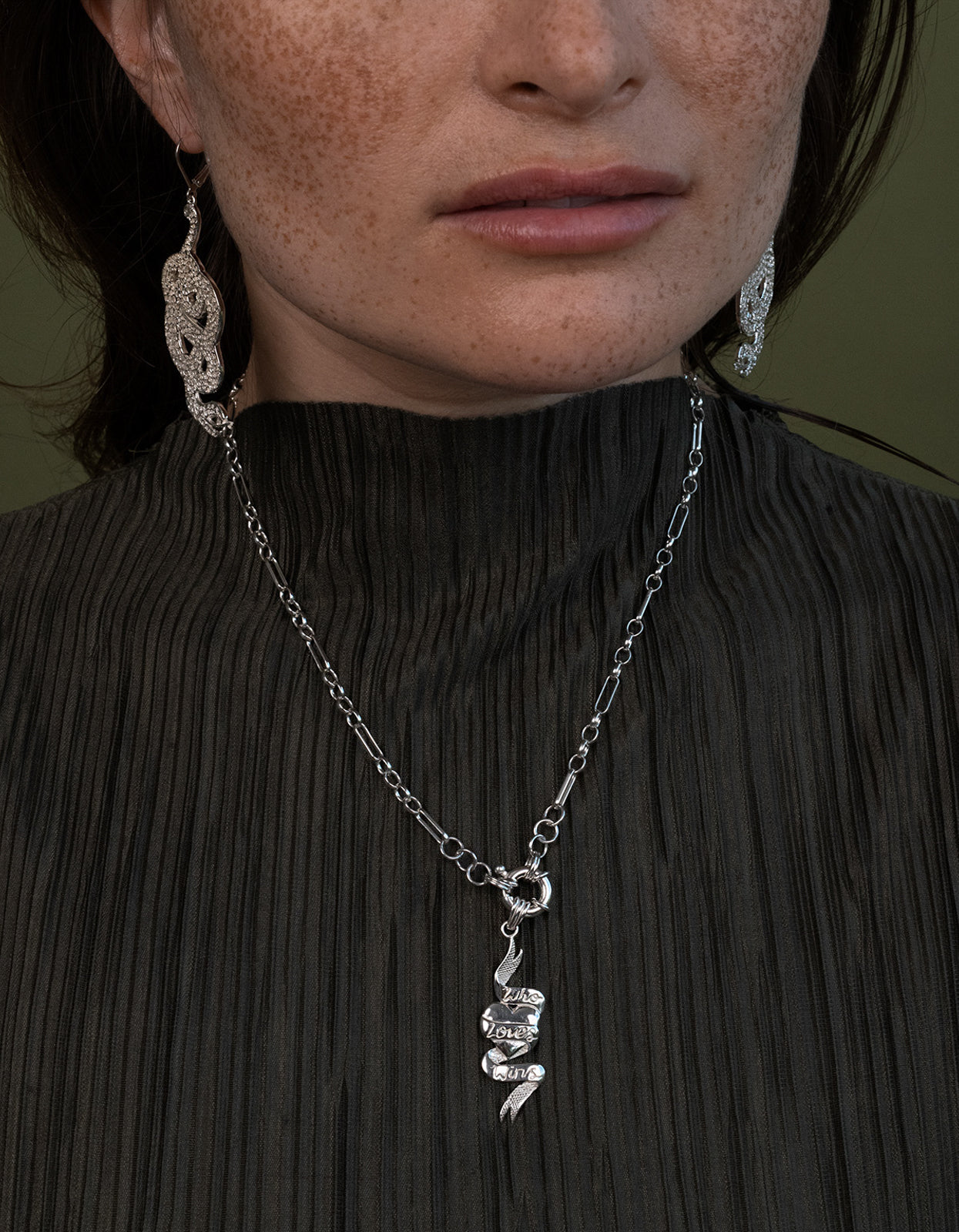 Who Loves Wins Charm - Sterling Silver