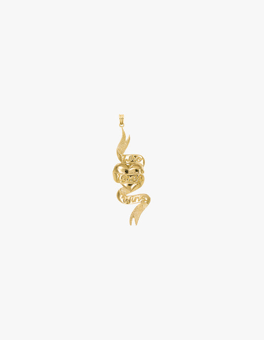 Who Loves Wins Charm - 22K Gold Vermeil