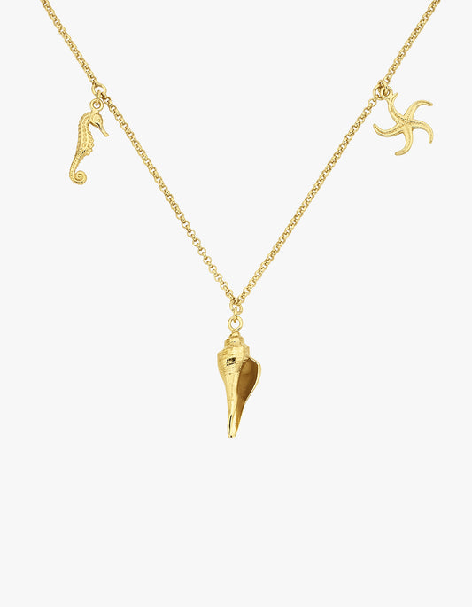 Charmed By The Sea Necklace - Gold