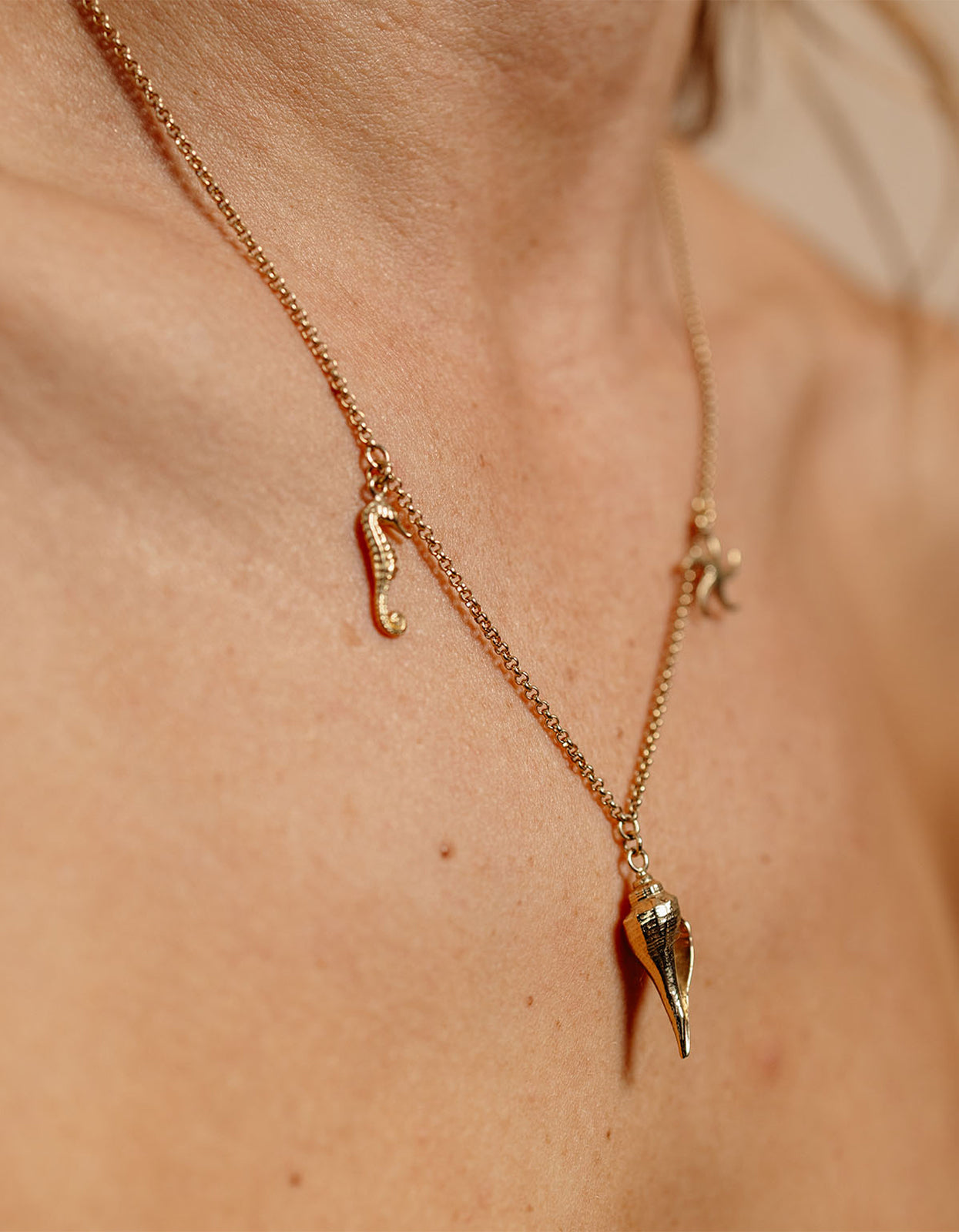 Charmed By The Sea Necklace - Gold