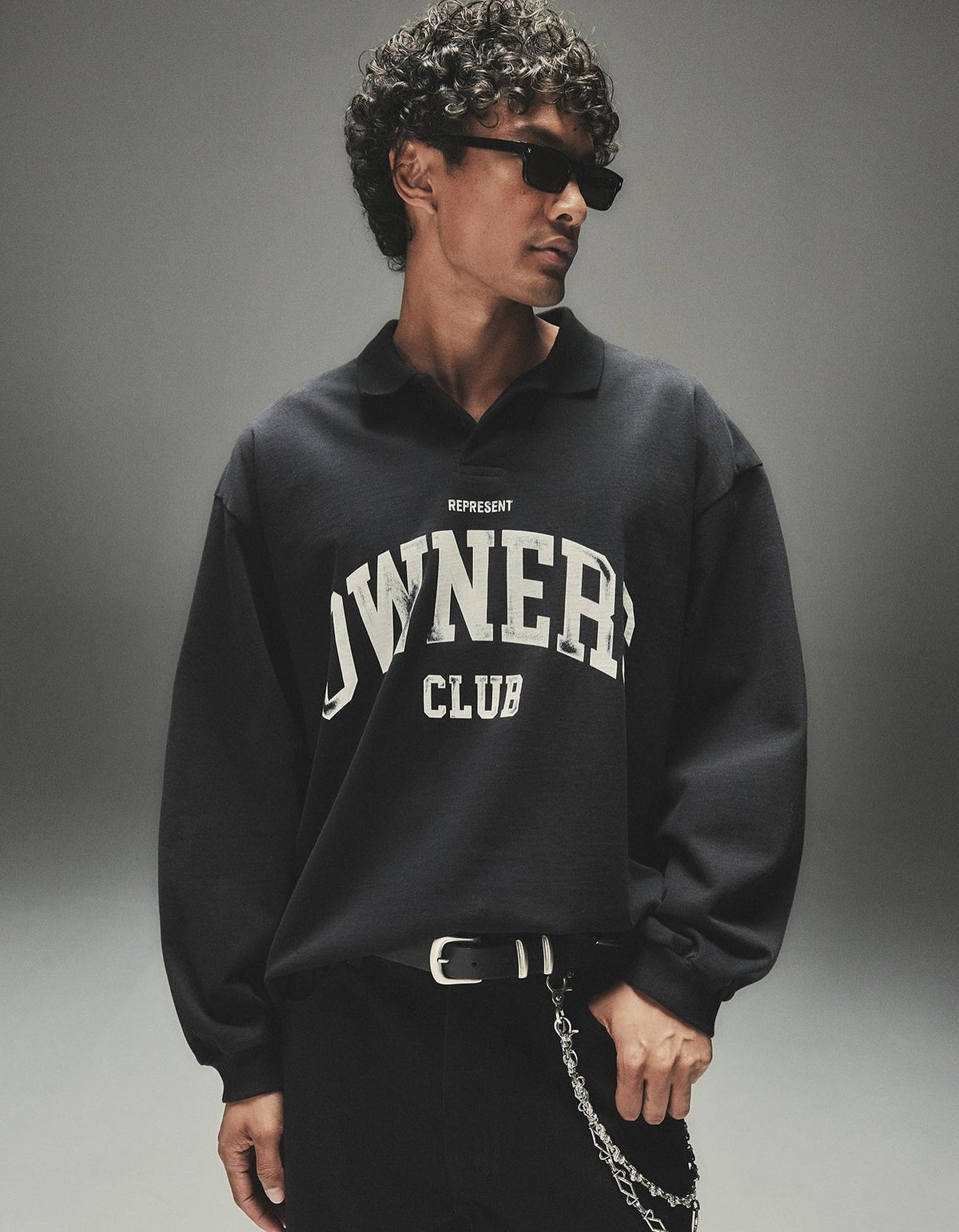 Represent Owners Club Heritage Rugby Top Jet Black — campaign