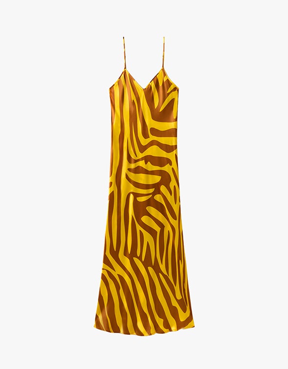 Tiger satin sale slip dress