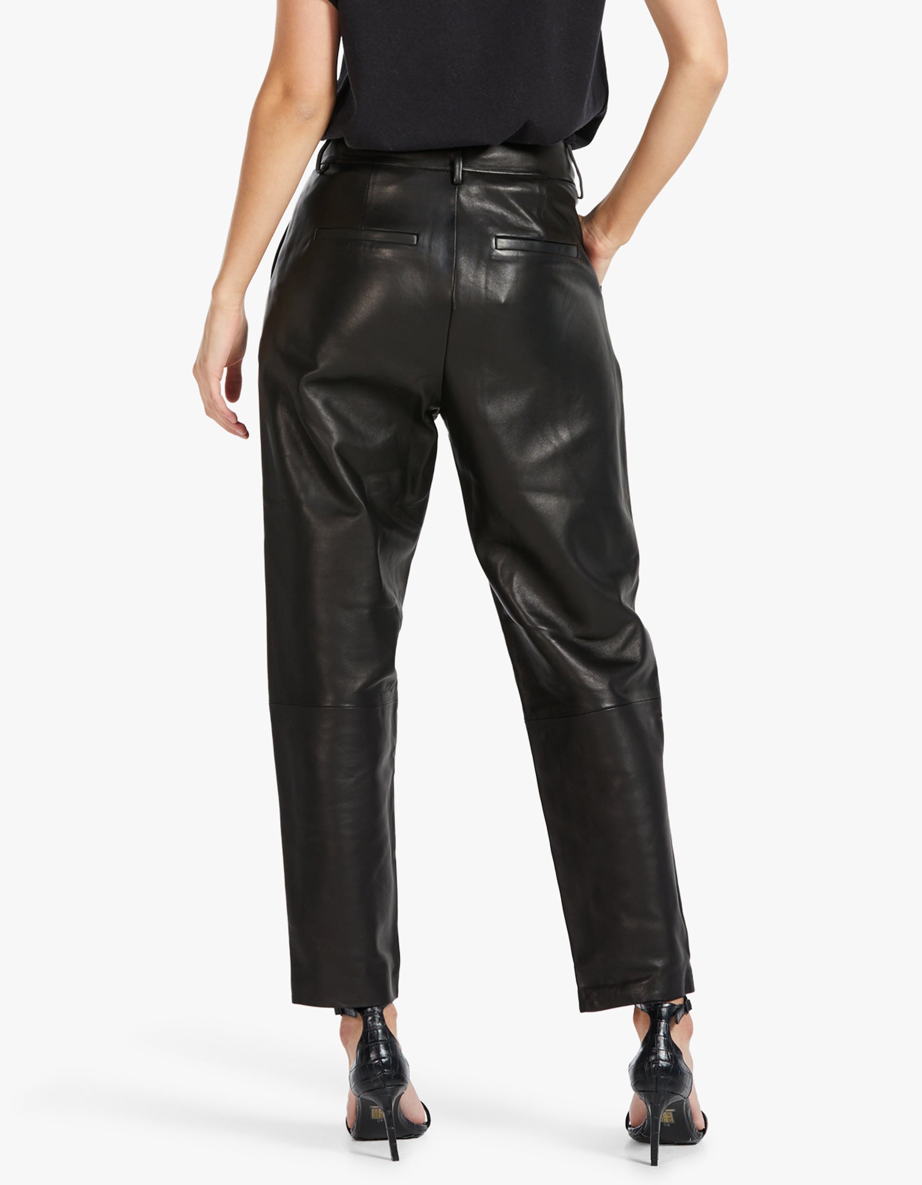 Superette Becky Leather Trouser Black