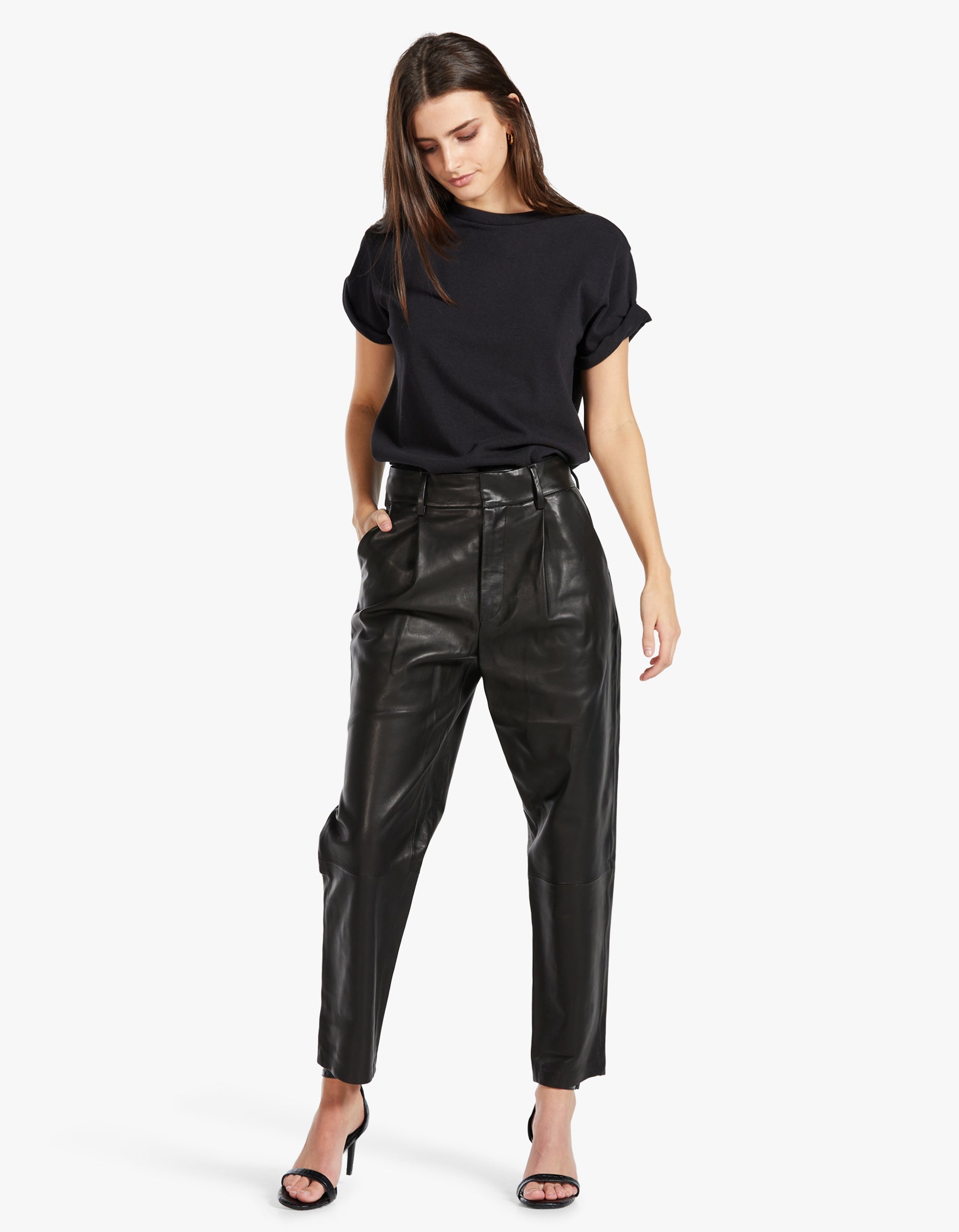 Superette Becky Leather Trouser Black