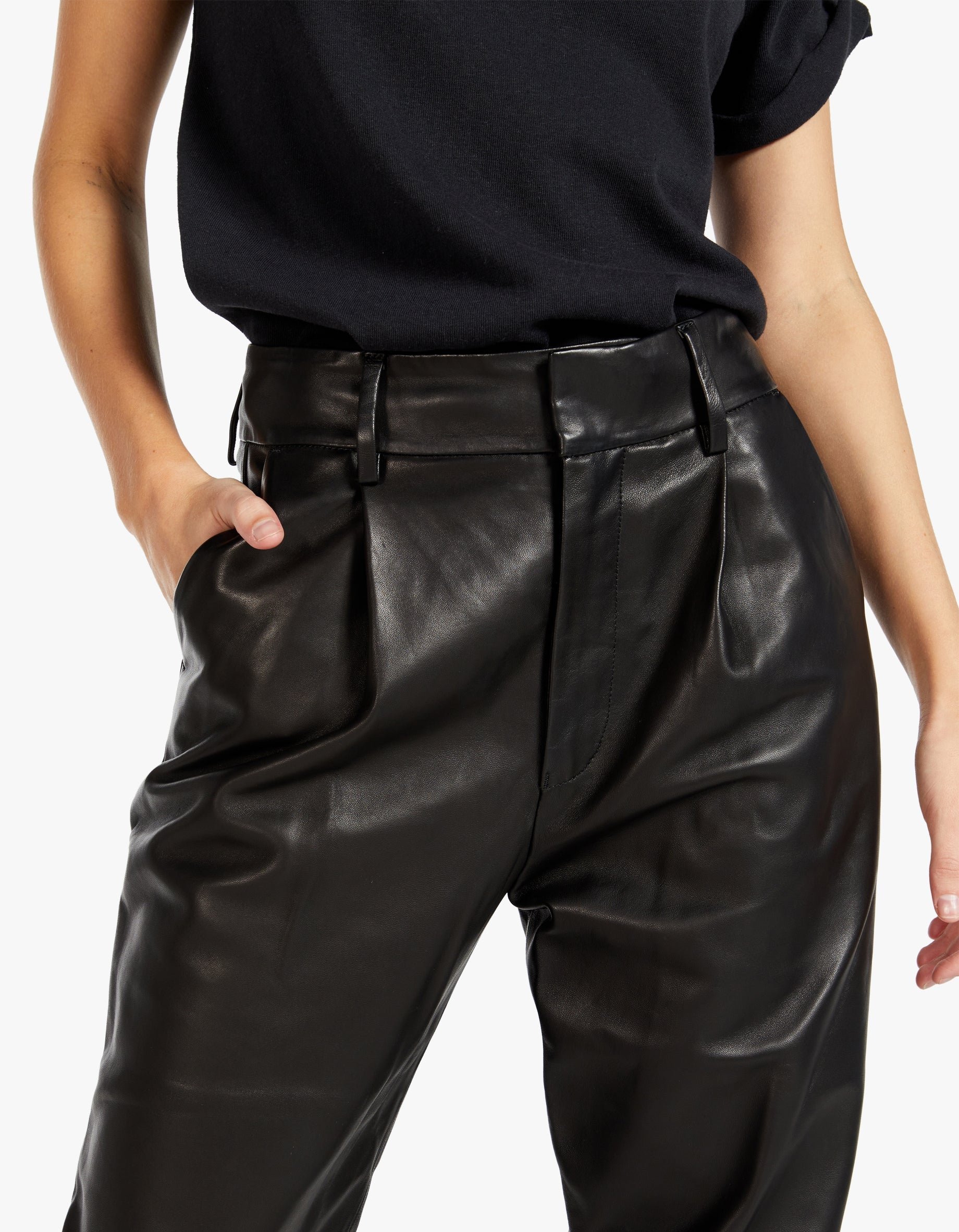 Superette Becky Leather Trouser Black