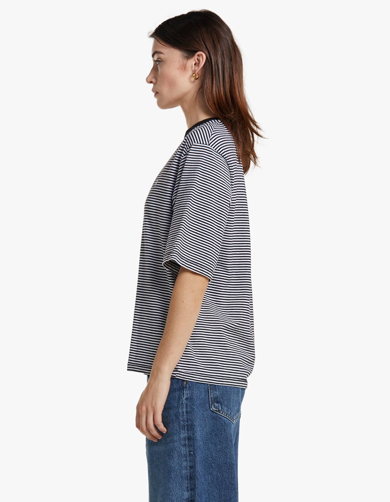 Superette Bo Tee Black And White Stripe