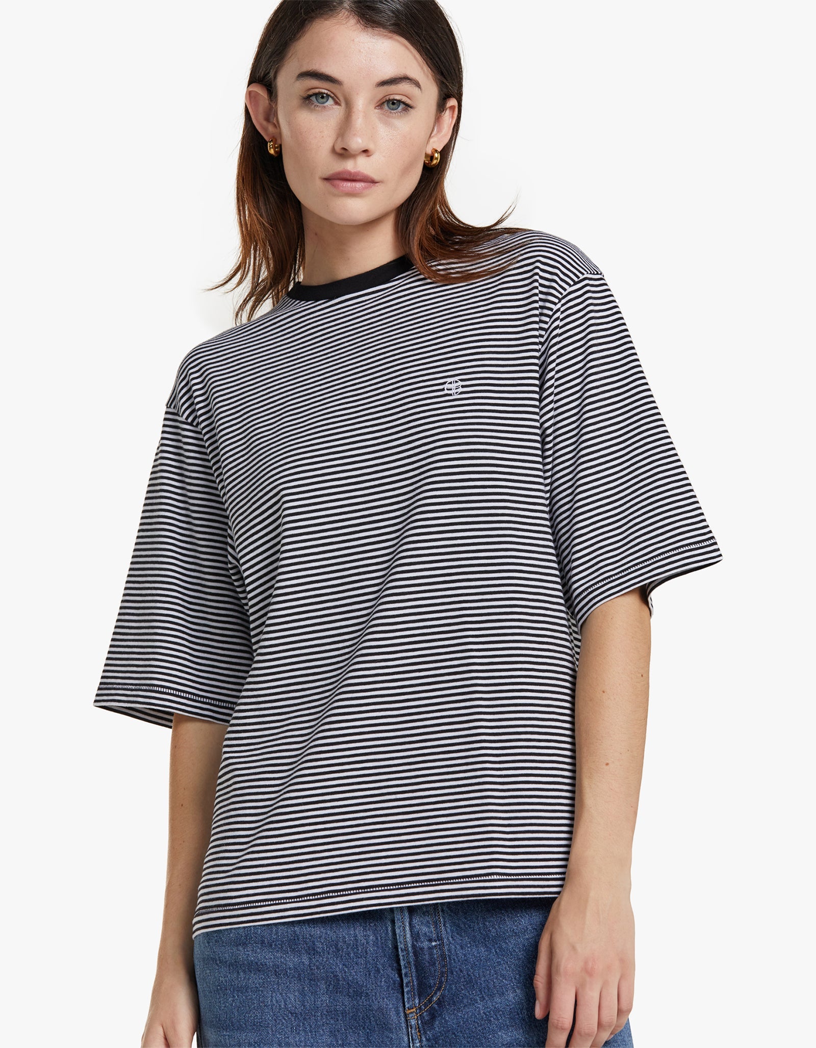 Superette Bo Tee Black And White Stripe