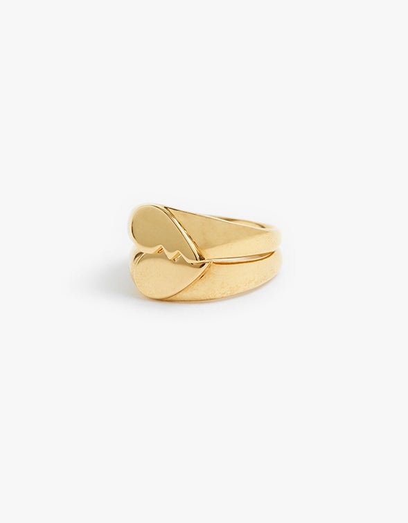 Superette Broken Heart Ring Gold Plated