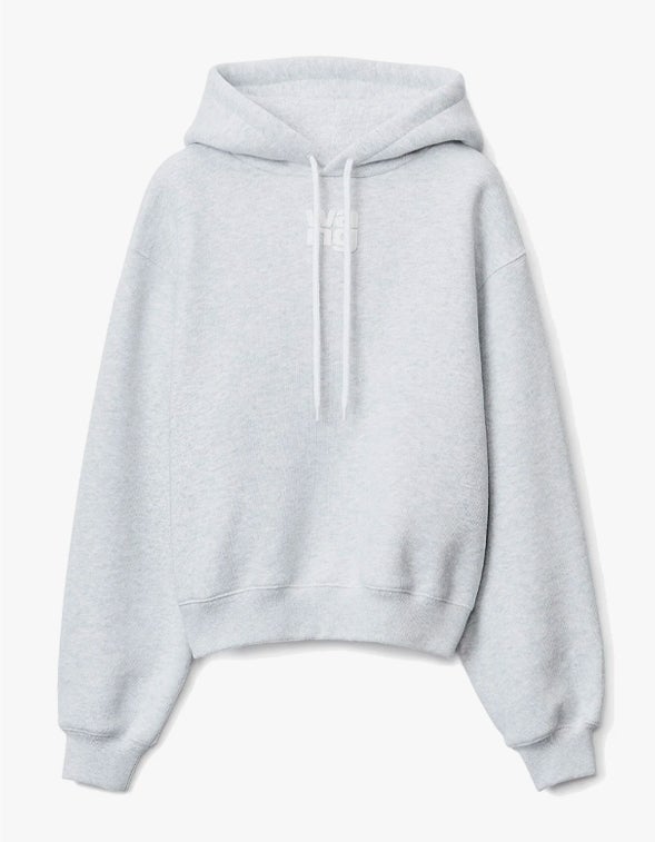 Superette Essential Terry Hoodie W Puff Paint Logo Light Heather Grey