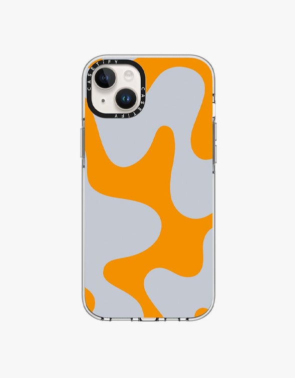 Superette | iPhone 14 Plus Magsafe Clear Case - Wavy Land Orange 