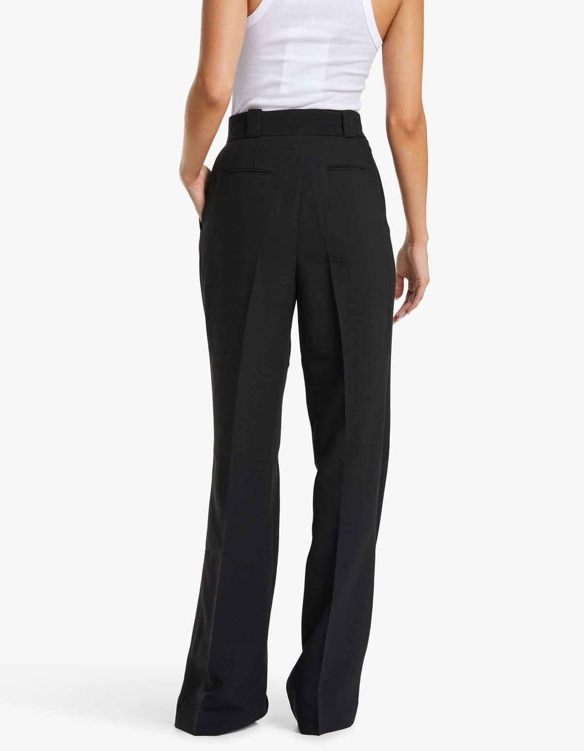 Tailored High Waist Black Flared Trousers | Zoven – motelrocks.com