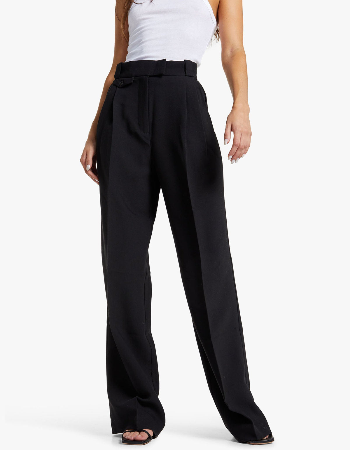 Mens Wool Tailored Pant Black  Assembly Label