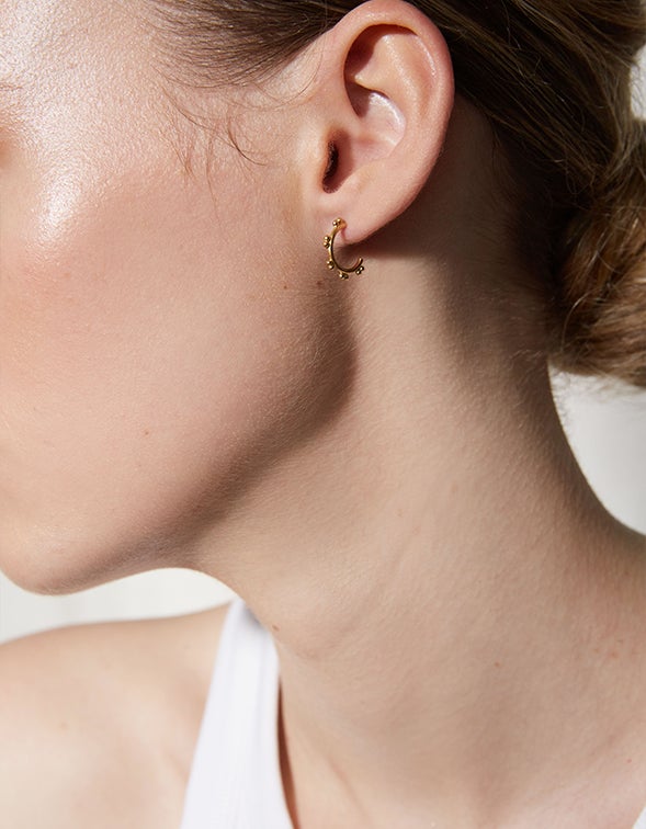 Gold hoop earrings online with stud back