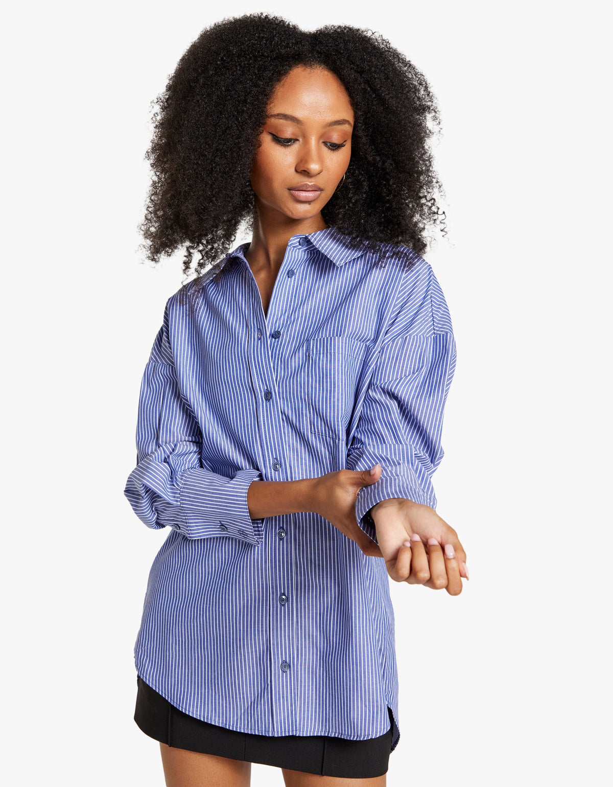 Superette | Mika Shirt - Blue And White Stripe