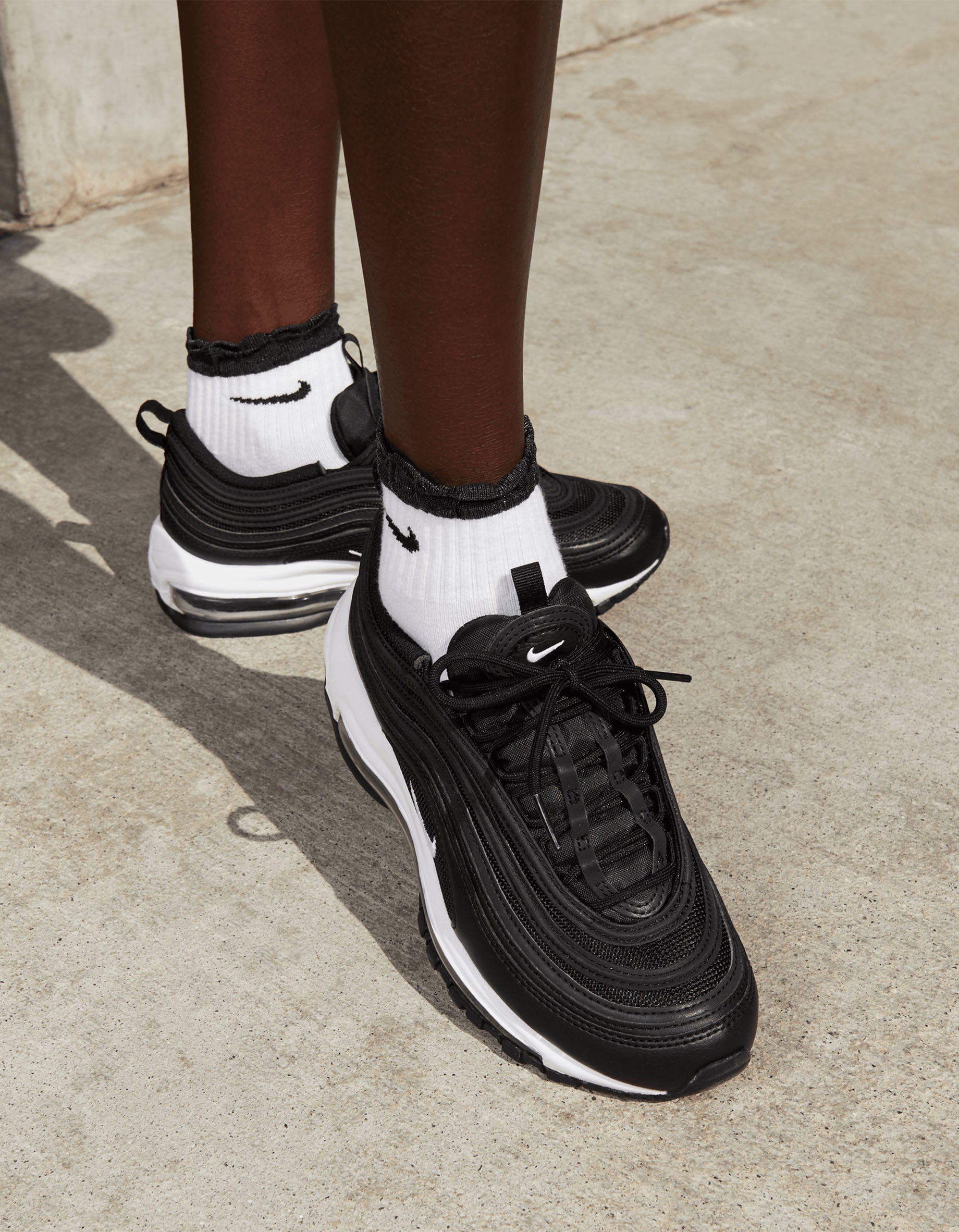 Nike air max 97 black clearance white