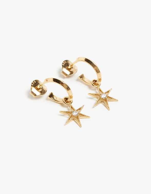 Superette | Zoe & Morgan x No Star Like Thee Hoop - 22K Gold Plate/White