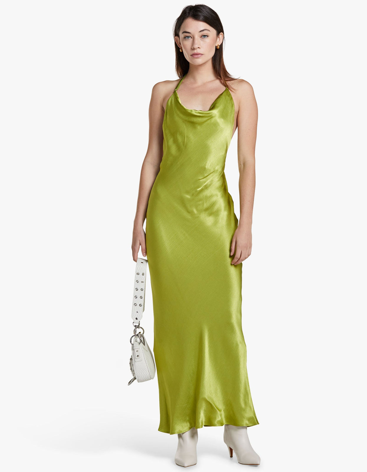 Superette | Odessa Halter Dress - Chartreuse Green
