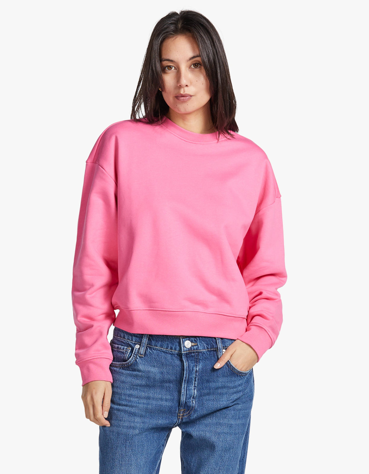 Superette  Oversized Crew Sweatshirt - Hot Pink