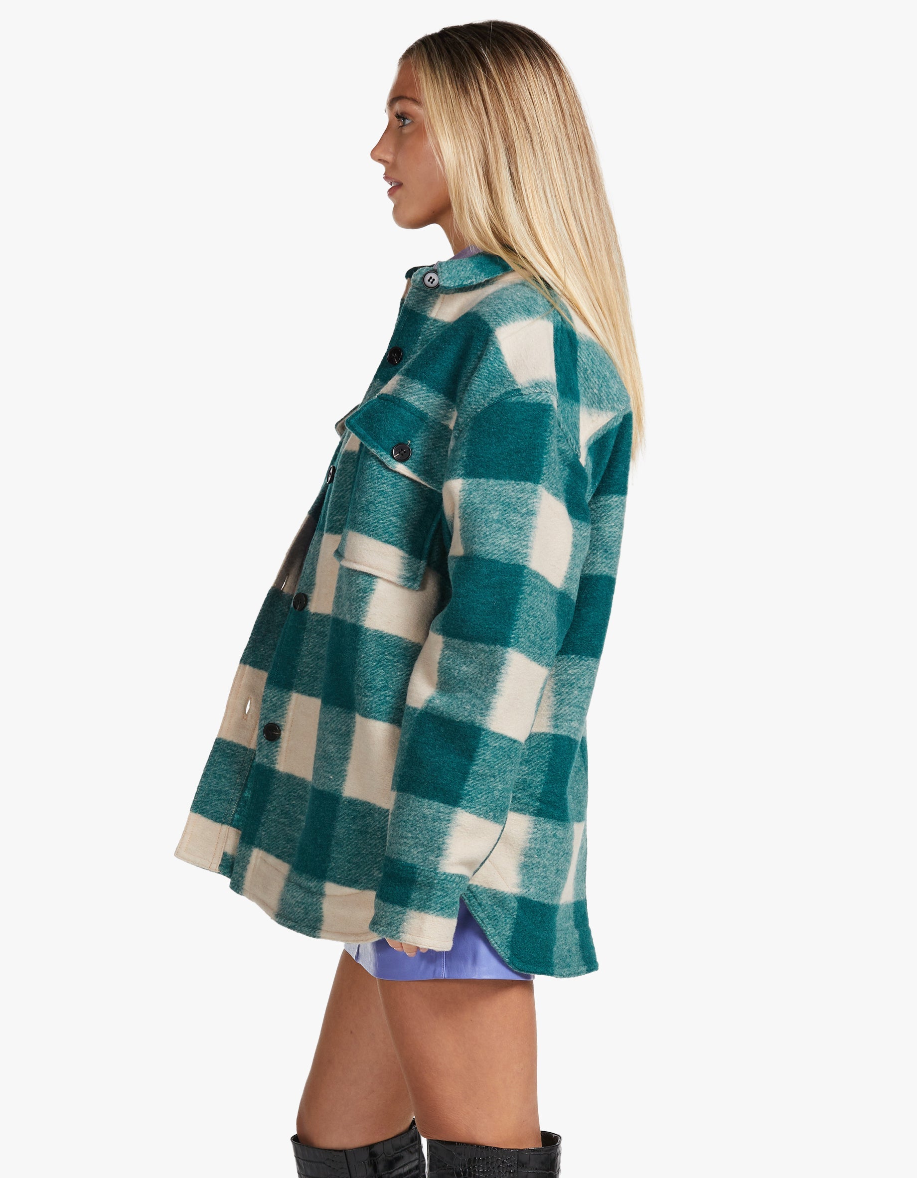 Superette | Owens Shirt Jacket - Teal Check