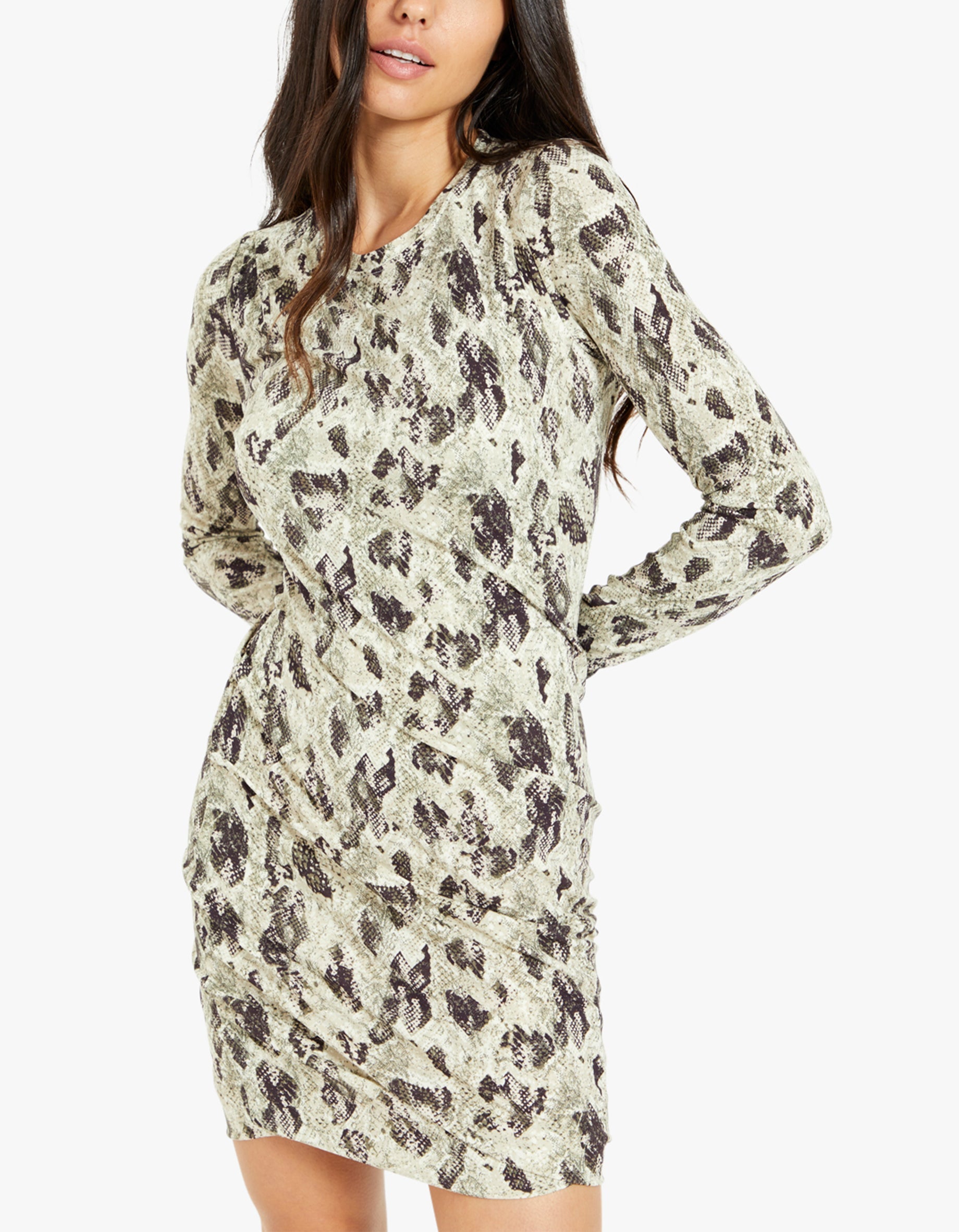 Tan snake cheap print dress