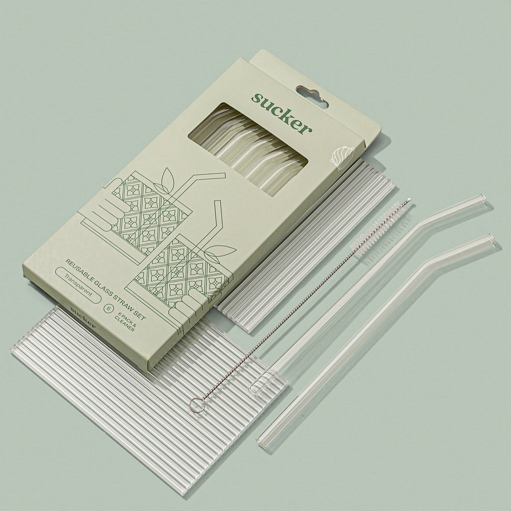 Superette Reusable Glass Drinking Straws Transparent