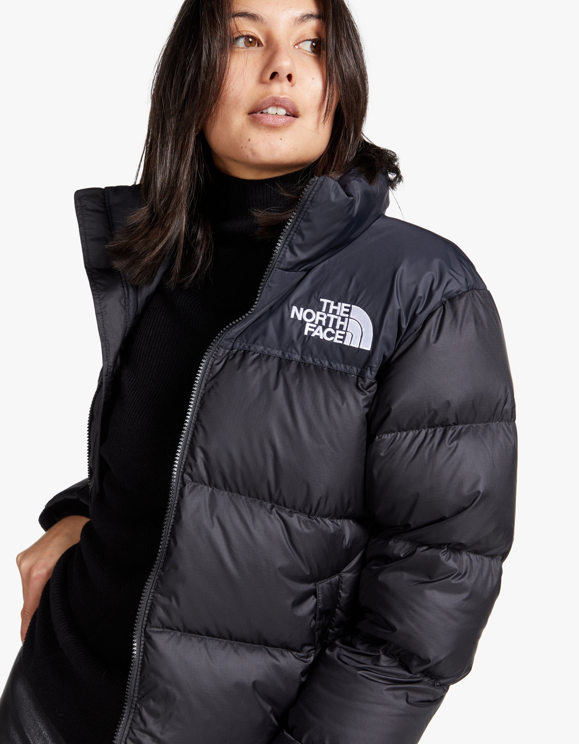 Womens 1996 Retro Nuptse Jacket Recycled TNF Black – Superette